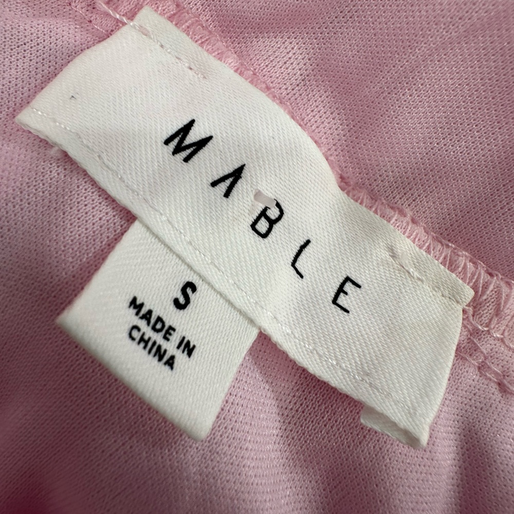 Mable Pink Gingham Puff Sleeve Ruffle Tie Back Mini Dress Coquette Romantic S - Picture 5 of 13